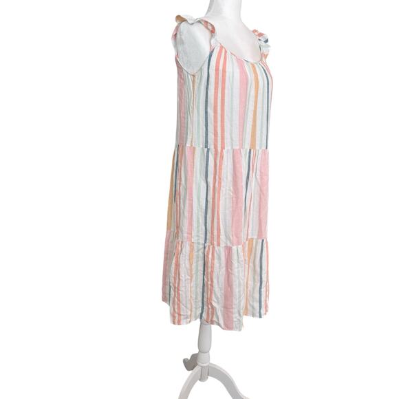 Rails Capri Mellon Stripe Linen Blend‎ Dress Size XS Tiered Layered Pastel - Picture 4 of 10